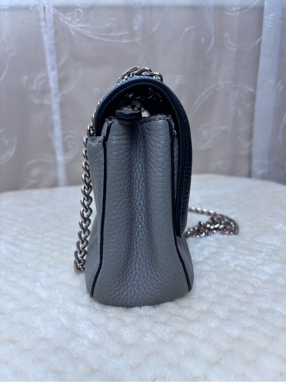 Michael Kors Black & Gray Pebbled Leather Crossbody or Shoulder Bag - Picture 9 of 16